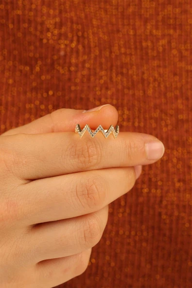 Zikzak Çıtır Altın Yüzük - Resim 7