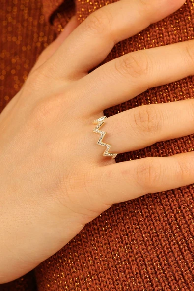 Zikzak Çıtır Altın Yüzük - Resim 5