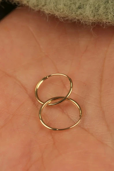 14 Ayar 1 cm Halka Altın Küpe