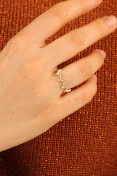 Zikzak Çıtır Altın Yüzük - Resim 2