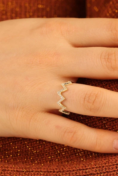 Zikzak Çıtır Altın Yüzük - Resim 6