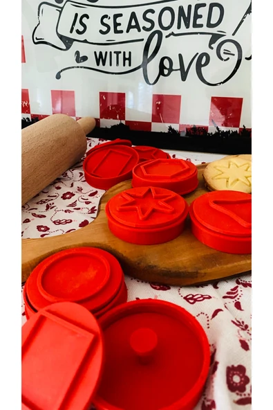 Luga Atölye Kurabiye - Oyun Hamuru - Damga ve Kesici 9 Parça Geometrik Şekilli Hamur Şekillendirici Kalıp Seti - 3