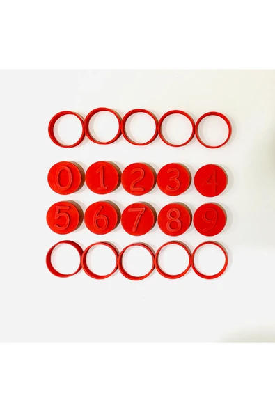 Luga Atölye Kurabiye - Oyun Hamuru - Damga ve Kesici 10 Parça Rakamlar - Sayılar Hamur Şekillendirici Kalıp Seti - 5