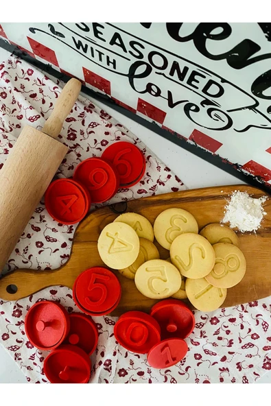 Luga Atölye Kurabiye - Oyun Hamuru - Damga ve Kesici 10 Parça Rakamlar - Sayılar Hamur Şekillendirici Kalıp Seti - 2