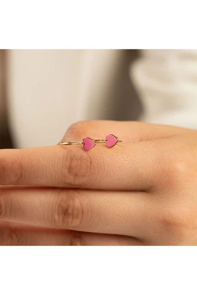 Pembe Kalp Çocuk Altın Küpe - 3