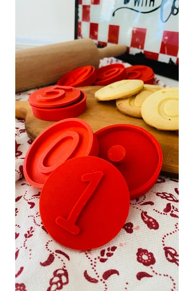 Luga Atölye Kurabiye - Oyun Hamuru - Damga ve Kesici 10 Parça Rakamlar - Sayılar Hamur Şekillendirici Kalıp Seti - 4