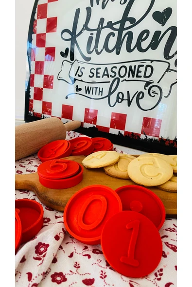 Luga Atölye Kurabiye - Oyun Hamuru - Damga ve Kesici 10 Parça Rakamlar - Sayılar Hamur Şekillendirici Kalıp Seti - 3