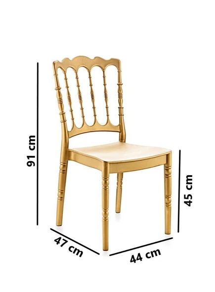 Omnipazar SY-2526 Estate Plastik Modern Bahçe Düğün Sandalye 4'lü Set - 4