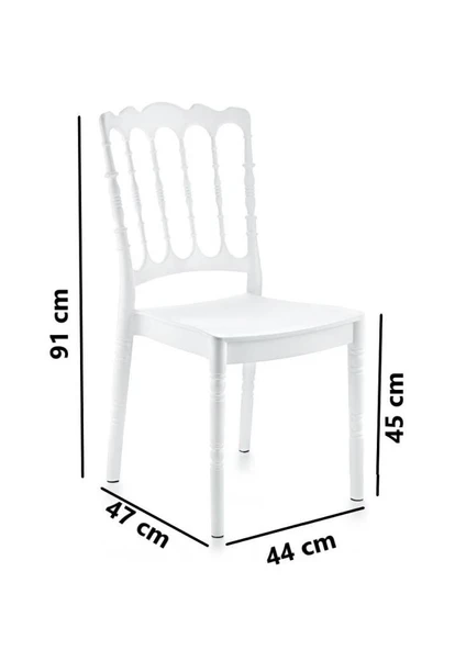 Omnipazar SY-2526 Estate Plastik Modern Bahçe Düğün Sandalye 4'lü Set - 2