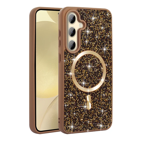 Samsung Galaxy A55 Kılıf Parlak Taşlı Tasarım Pırlanta Kapak - Resim 2