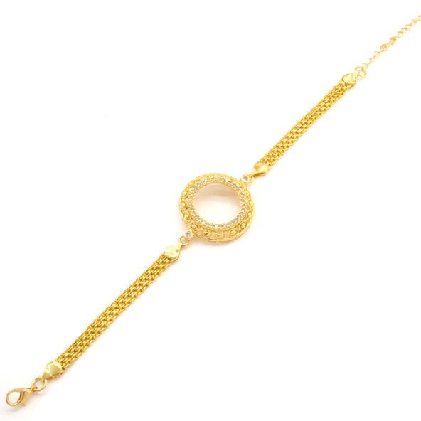 Yarım Altın Çerçeve Bileklik Çelik Altın Kaplama BLK-1117 - 3