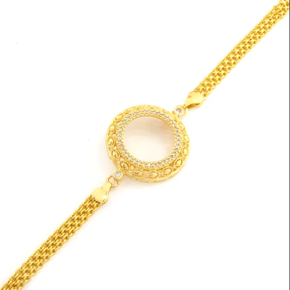 Yarım Altın Çerçeve Bileklik Çelik Altın Kaplama BLK-1117 - 2