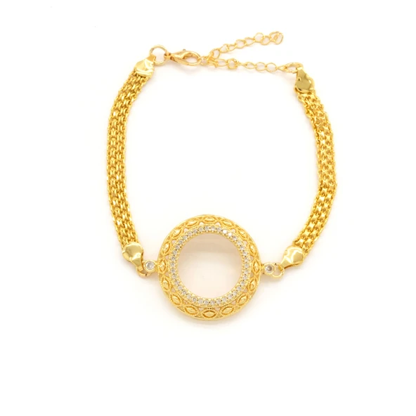 Yarım Altın Çerçeve Bileklik Çelik Altın Kaplama BLK-1117