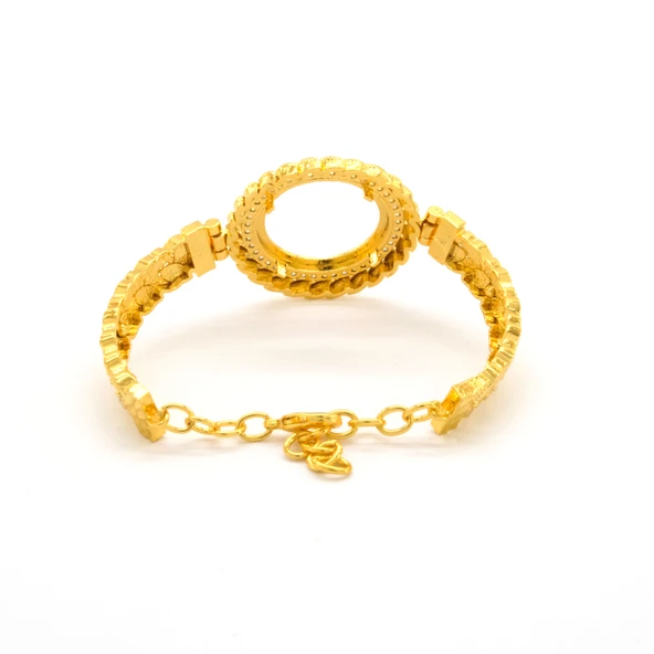 Yarım Altın Çerçeve Bileklik Çelik Altın Kaplama BLZ-629 - 4