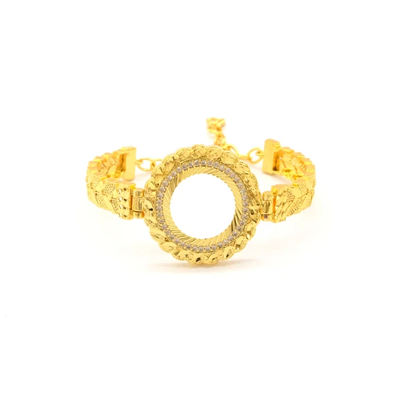 Çeyrek Altın Çerçeve Bileklik Çelik Altın Kaplama BLZ-634