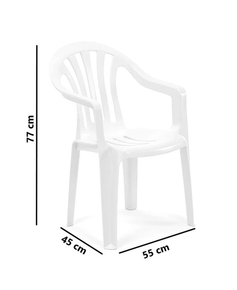 Omnipazar SY-2500 Manolya Plastik Bahçe Sandalye 4'lü Set - 2