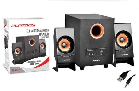 Hoparlör Ses Sistemi 2+1 11W Usb-SD-Fm Destekli Platoon PL-4242