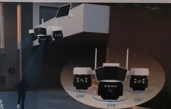 Gerçek 3 Kameralı O-KAM 9MP SOLAR PTZ SİM KART DESTEKLİ GECE GÖRÜŞLÜ GÜNEŞ ENERJİLİ GÜVENLİK KAMERASI - 2
