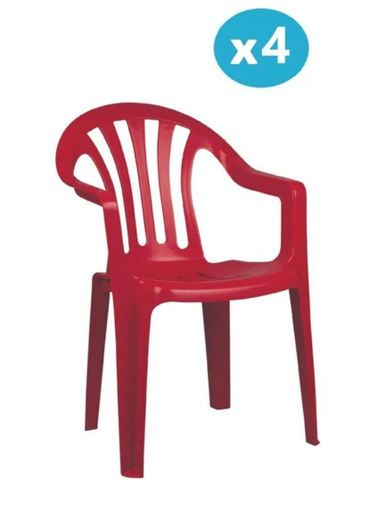 Omnipazar SY-2500 Manolya Plastik Bahçe Sandalye 4'lü Set - 3
