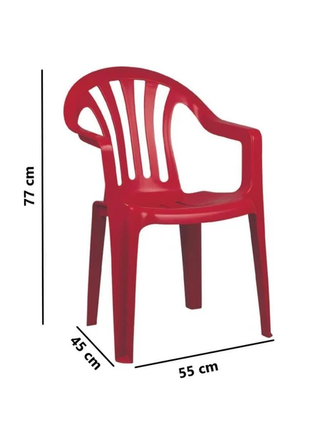 Omnipazar SY-2500 Manolya Plastik Bahçe Sandalye 4'lü Set - 4
