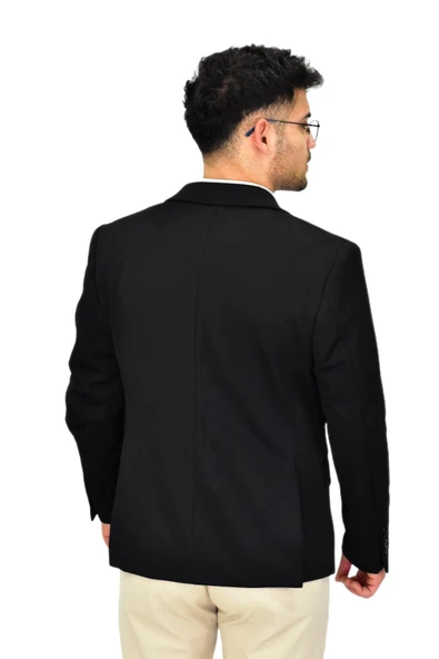 Erkek Siyah Tek Spor Ceket BGL-ST04466 - Resim 5