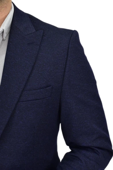 Erkek Lacivert Tek Spor Ceket BGL-ST04467 - Resim 6