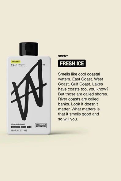 W Labs Fresh Ice 2'si 1 Arada Nemlendirici Şampuan ve Saç Kremi 473ML - 5