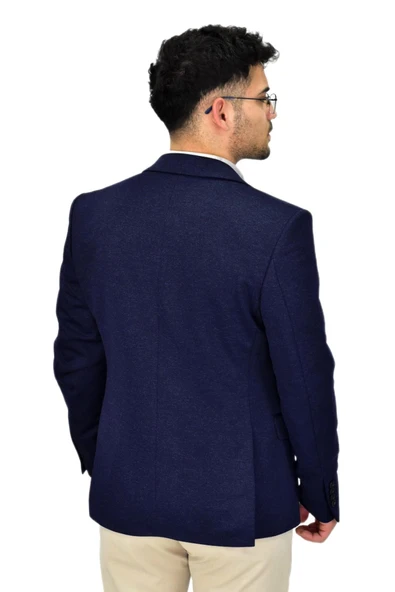 Erkek Lacivert Tek Spor Ceket BGL-ST04467 - Resim 5