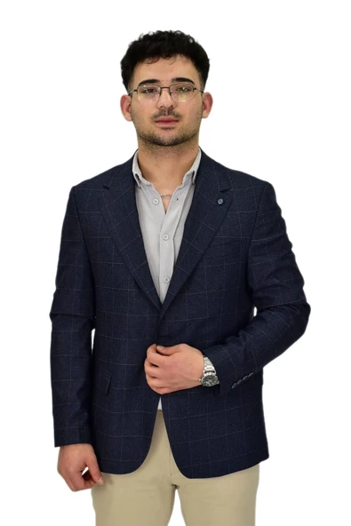 Erkek Ekose Tek Spor Ceket 4 Drop BGL-ST04476 ürün görseli
