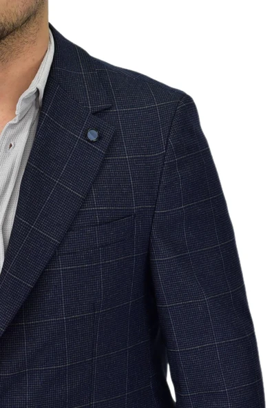 Erkek Ekose Tek Spor Ceket 4 Drop BGL-ST04476 - Resim 6