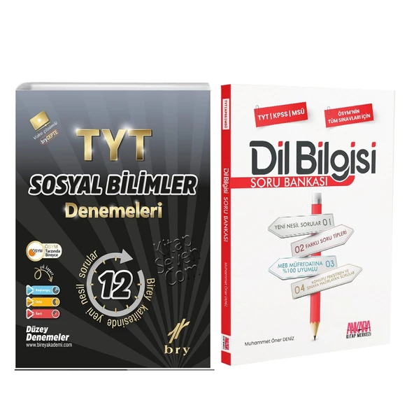 Birey Yayınları TYT Sosyal Bilimler Deneme ve AKM Dil Bilgisi Soru Bankası Seti 2 Kitap