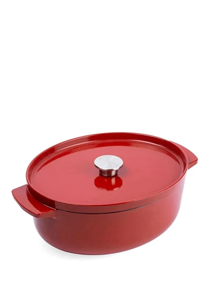 Kitchenaid Kırmızı Oval Döküm Demir Tencere 30 cm