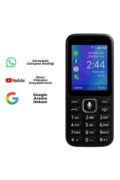 LG Tuşlu Telefon,Siyah,WhatsApp, Facebook, Wi-Fi, Bluetooth, Kamera, Çift SIM, FM Radyo