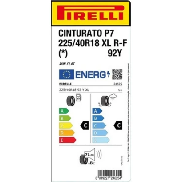 Pirelli Cinturato P7 225/40 R 18 RFT XL 92Y- 2023 - 2