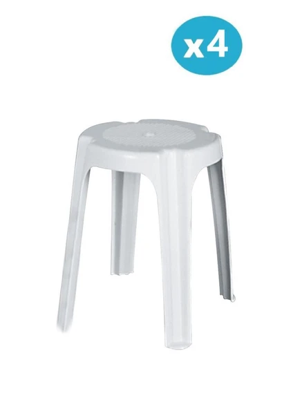 Omnipazar SY-4640 Plastik Tabure Büyük Boy 4'lü Set - 3