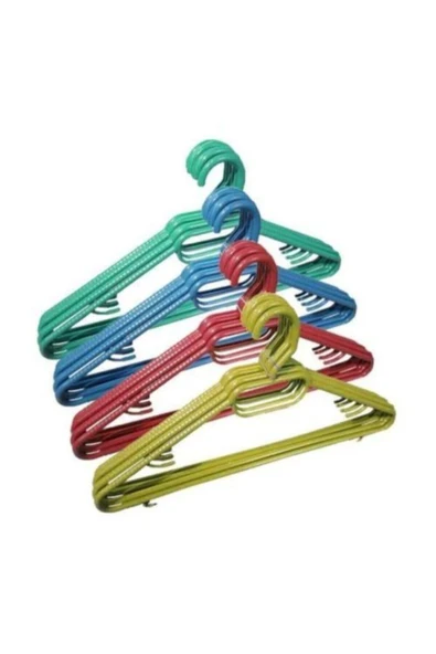 24 Adet Renkli Plastik Elbise Askısı - 3