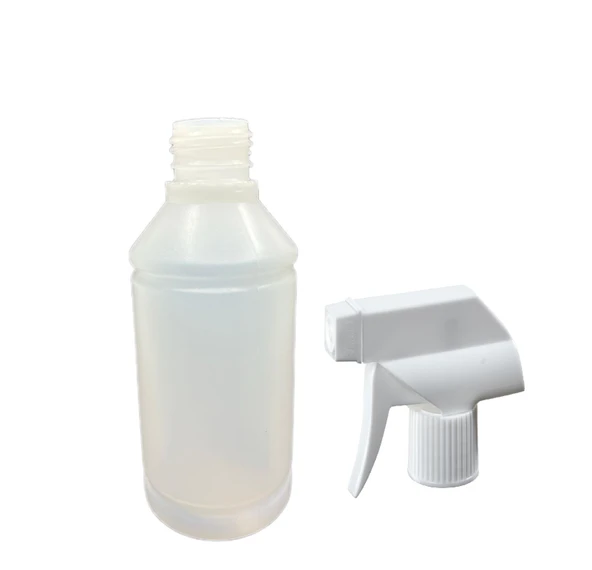 250ml kuşaklı naturel renk plastik şişe triger başlıklı, 12 adet, deterjan şişesi, puspul kapaklı şişe, sabun şişesi, duş jeli şişesi, plastik şişe