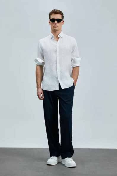 Lufian 111010630 Pitaya Keten Gömlek Comfort Fit Erkek Gömlek - Resim 5