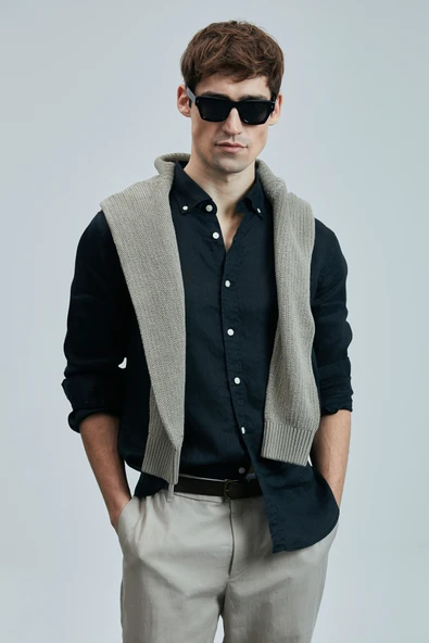 Lufian 111010630 Pitaya Keten Gömlek Comfort Fit Erkek Gömlek - Resim 10