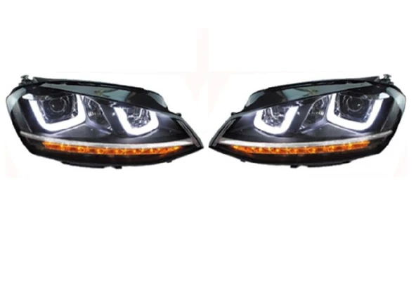 VOLKSWAGEN - ÖN FAR SET ( ÇİFT U LED KAYAR SİNYAL )  GOLF 7 13- - ürün görseli 1