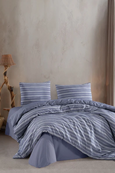 Varol Stripe Saten (KİNG SİZE) Nevresim Takım - 4