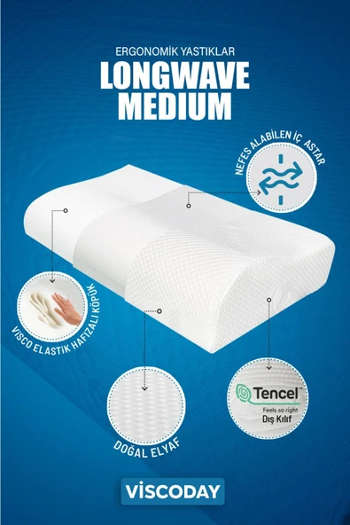 Viscoday  Visco Boyun Yastığı Boyun Destekleyici Visco Yastık Ortopedik Boyun Yastığı Ergonomik Yastık 55x37 - 2