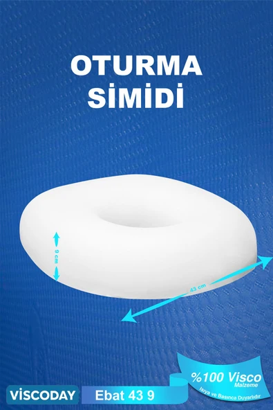 viscoday  Visco Oturma Simidi Ortopedik, Yastık Konforlu Ve Rahatlatıcı 43 X 43 X 9, D Model - 7