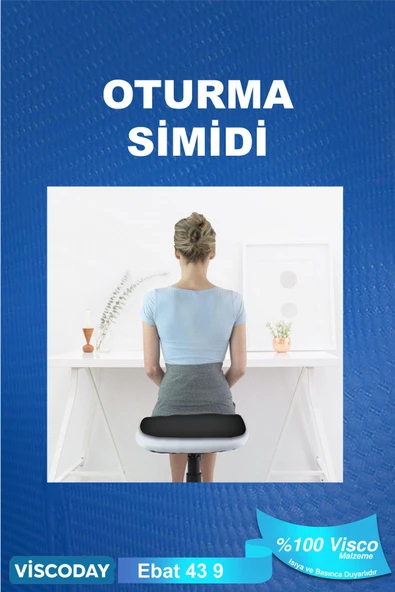 viscoday  Visco Oturma Simidi Ortopedik, Yastık Konforlu Ve Rahatlatıcı 43 X 43 X 9, D Model - 3