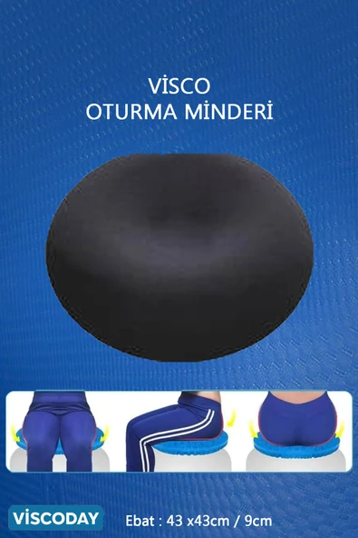 viscoday  Visco Oturma Simidi Ortopedik, Yastık Konforlu Ve Rahatlatıcı 43 X 43 X 9, D Model - 4