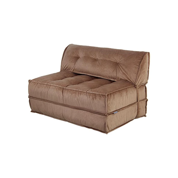 Homedius Mocca Çift Kişilik Katlanır Yatak Uzanma Koltuğu Sütlü Kahverengi - 9