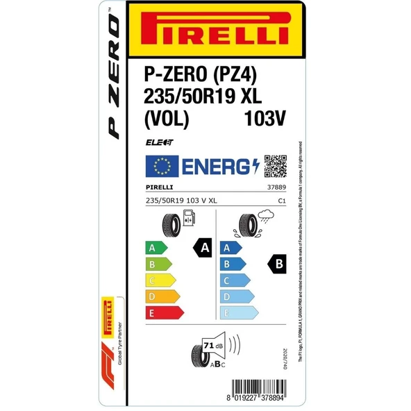 Pirelli Pzero (Pz4) 235/50 R 19 Xl Vol Elect  103V-2024 - Resim 2