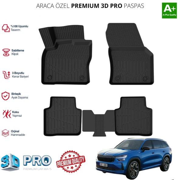 SKODA KODİAQ ARACA ÖZEL 3D PASPAS 2024 2025 2026 2027