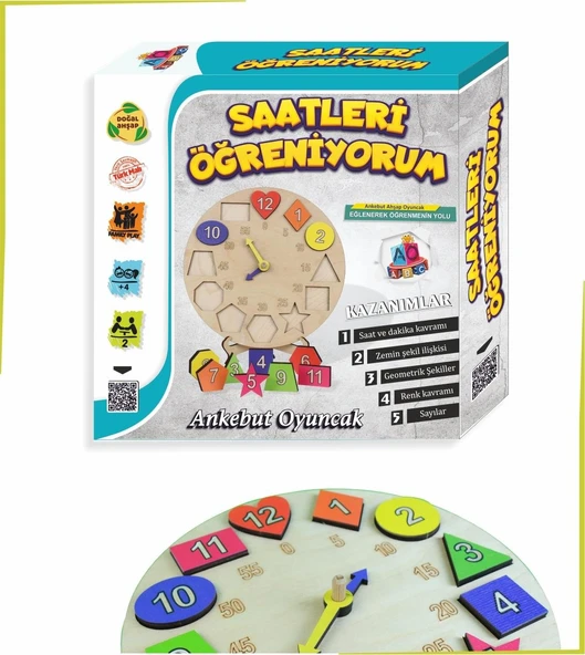 Ankebut Saat , Sayı , Renk Ve Şekilleri Eğlenerek Öğreniyorum Seti - 2