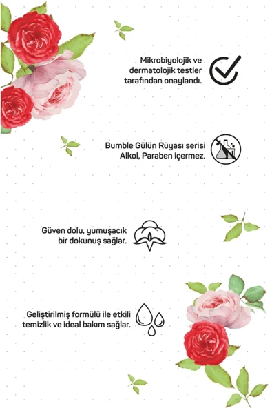 BUMBLE GÜL RÜYASI ISLAK MENDİL 120 YAPRAKLI 6'LI PAKET - Resim 2